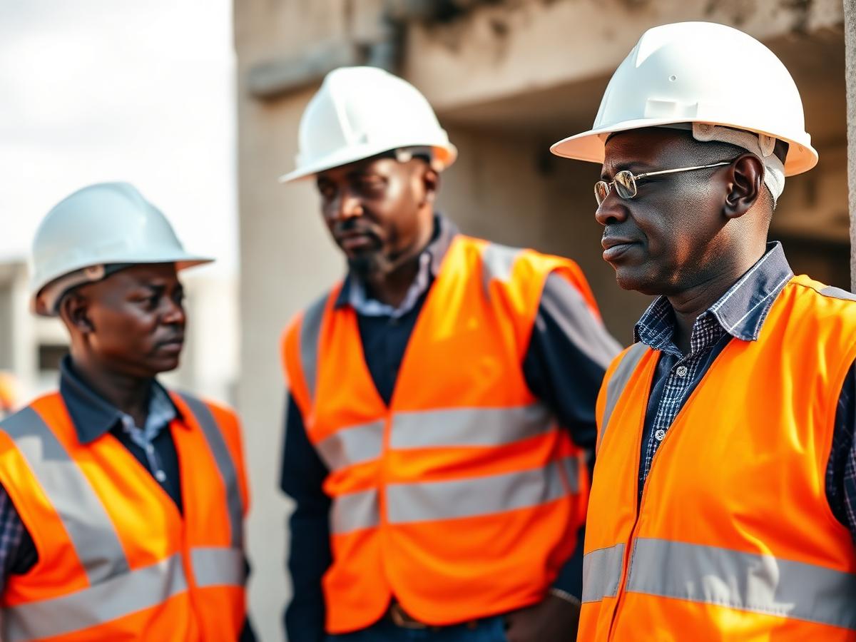 Musob Limited site engineers inspecting concrete works